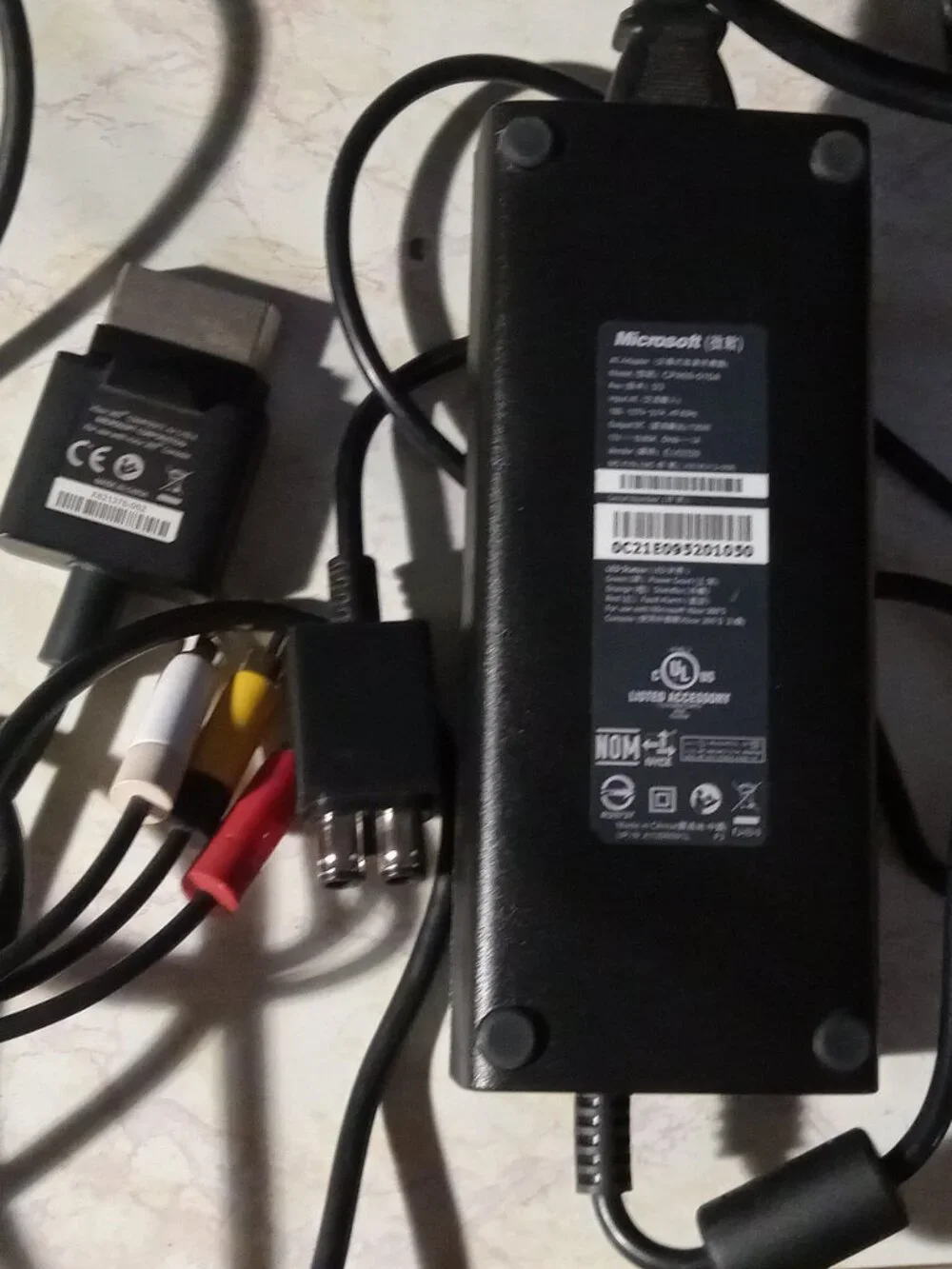 Xbox 360 S Model AV Cord + AC Power Cable OEM Slim Model BUNDLE